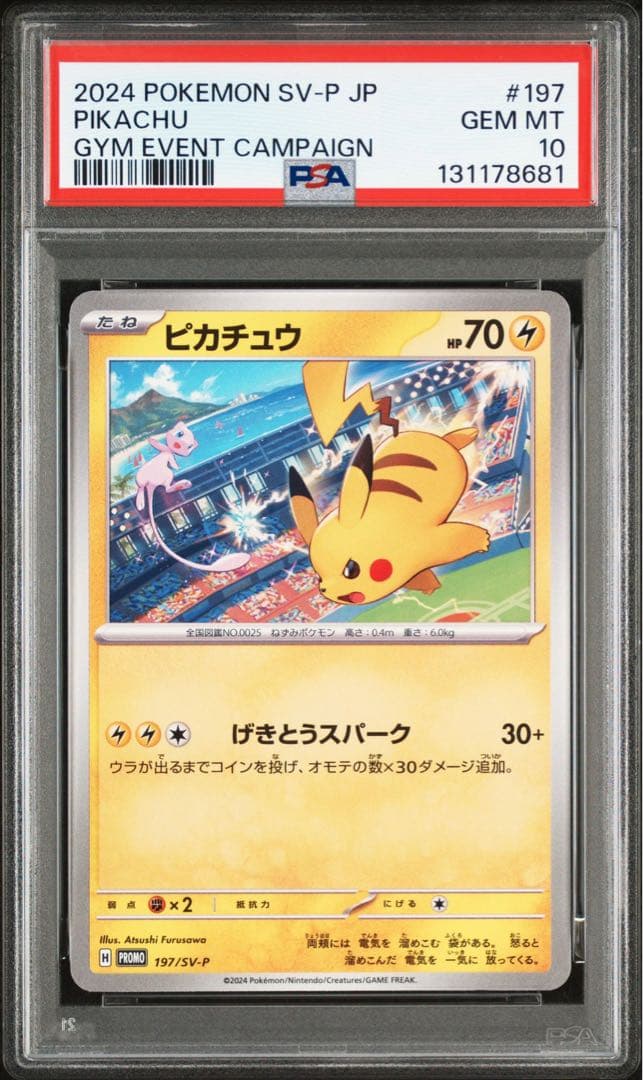 10連番 ピカチュウ ジムプロモ げきとうスパーク PSA10 ミュウ