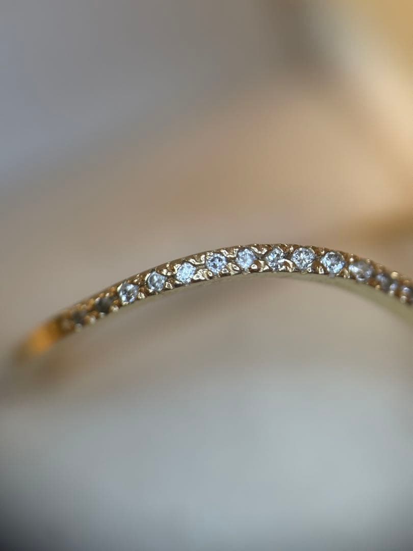 ココシュニック　k10 ダイヤモンド　ハーフエタニティ　v字 リング