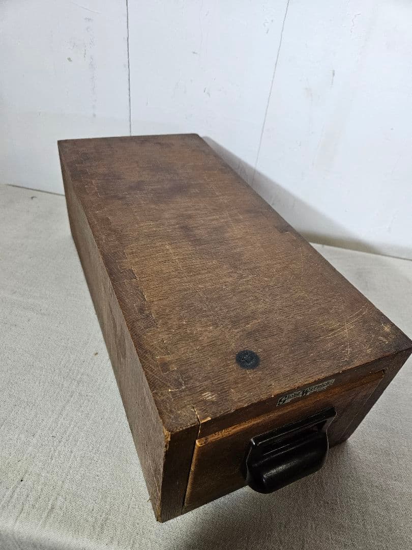 USアンティーク 木製のカードキャビネット ホルダー 卓上 書斎 引出