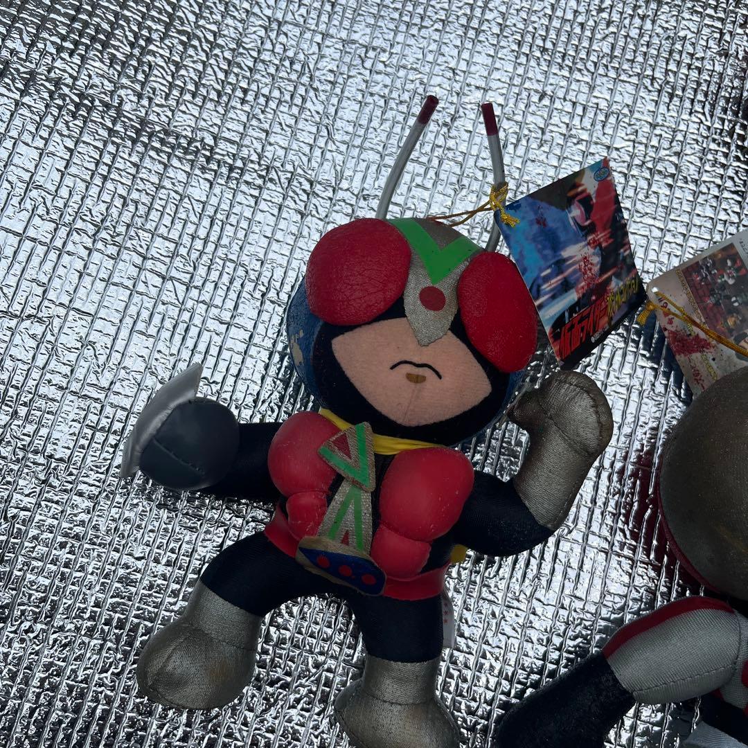 ジャンク品　レトロ　当時物　仮面ライダー ぬいぐるみ 5体セット