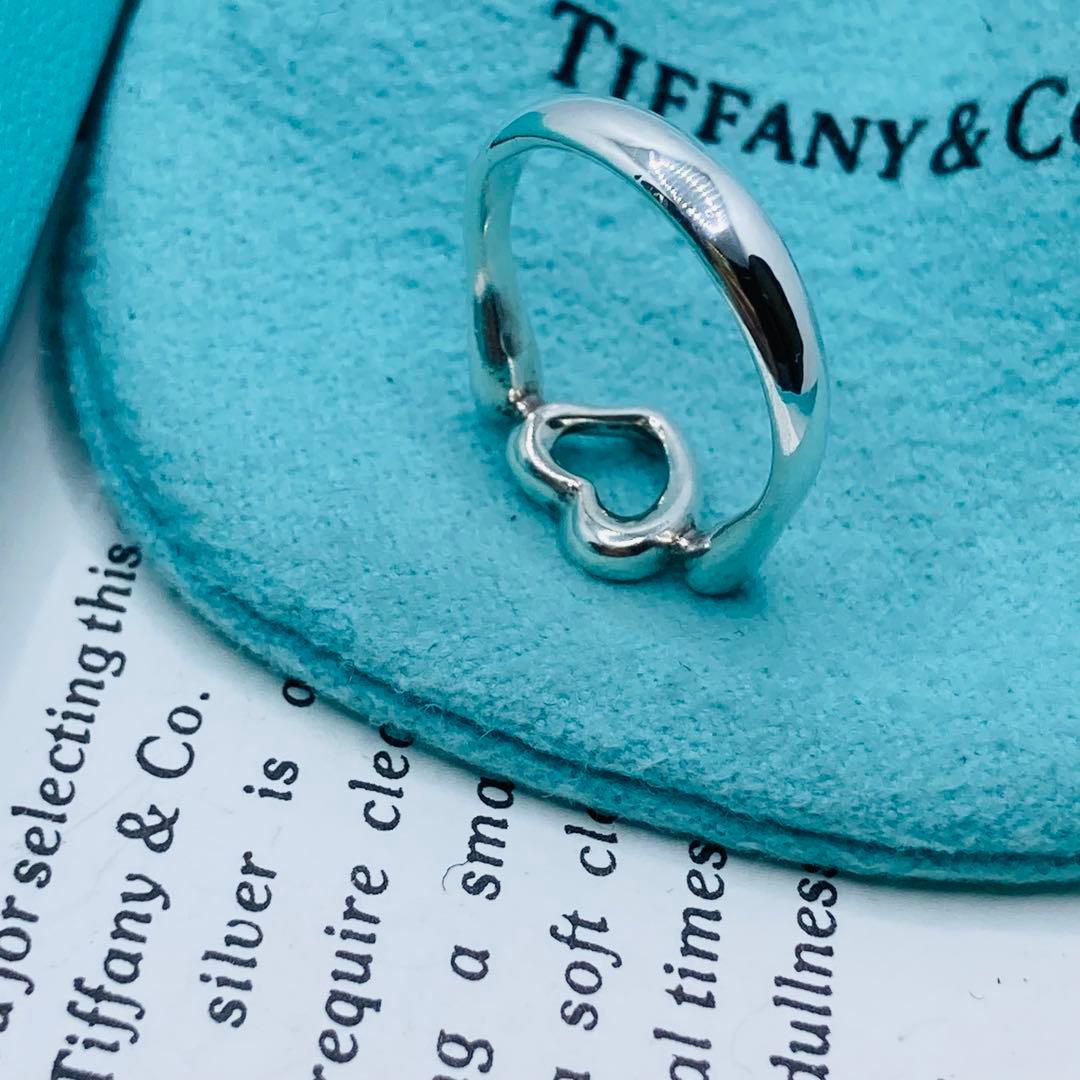 極美品✨ ティファニー リング オープンハート ハート AG925 #10