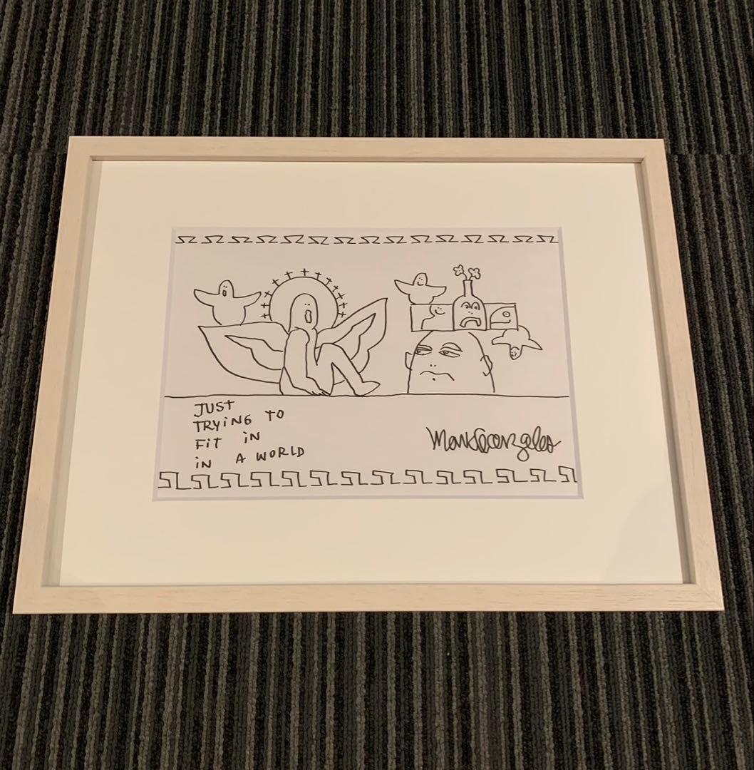 真作 Mark Gonzales マークゴンザレス GONZ 原画 サイン入り