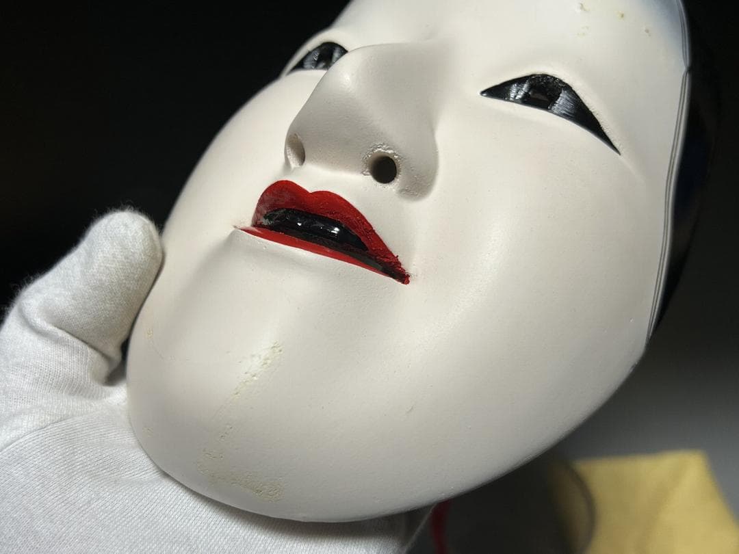 津田清峯 神楽面 伝統面 櫛稲田姫 能面 小面 木彫仕上げ