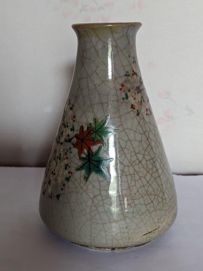 ♦犬山焼 雲錦手紋様 徳利 幕末〜明治時代初期 コレクション 骨董品アンティーク