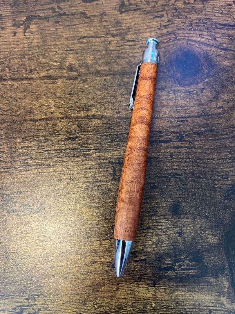 工房楔　花梨　こぶ杢　シャーペン　ペンシル楔　杢軸ペン　木軸