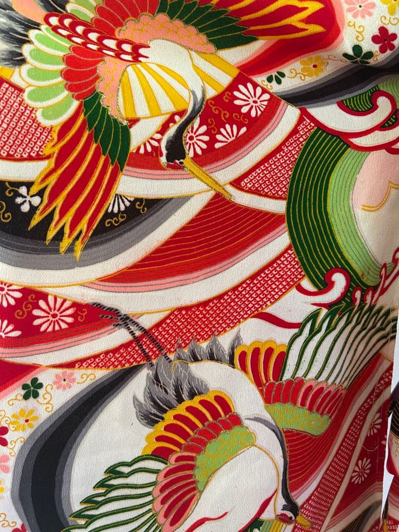 7歳　七五三　アンティーク正絹着物、正絹帯、帯揚げ、帯締め　しごきセット