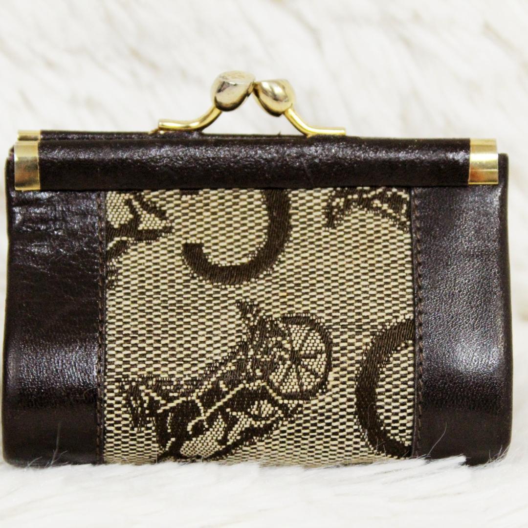 激レア 極美品 セリーヌ ケース がま口 Cサルキー 馬車柄 ブラウン