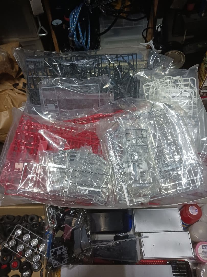 1/32デコトラ、トラックプラモデル余り部品、ジャンク詰め合わせ、余剰