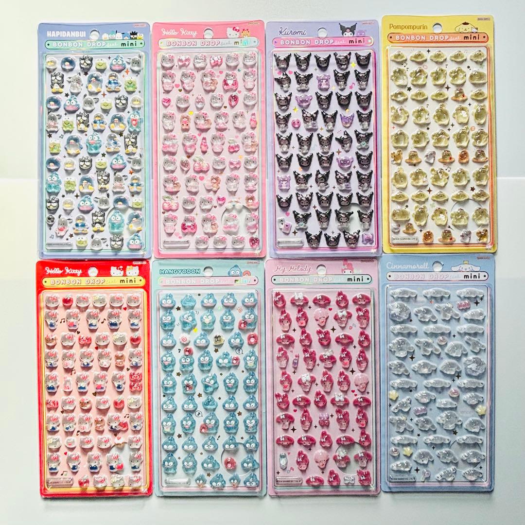 正規品 サンリオ ボンボンドロップシール ミニ 8枚セット　コンプリートセット 正規品 サンリオ ボンボンドロップシール 全8種コンプリートセット