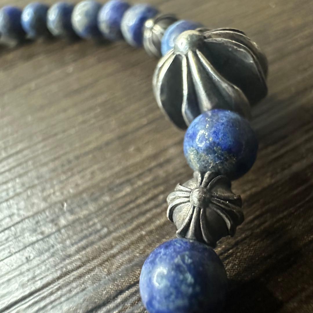 □ Chrome Hearts ビーズ ブレスレット クロスボール □ 天然石 CHROME