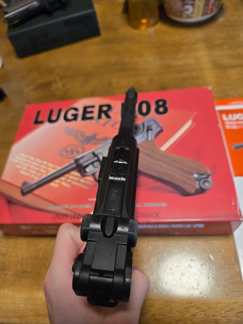 タナカ　ルガーP08　4インチ　ガスブローバック　木製グリップ