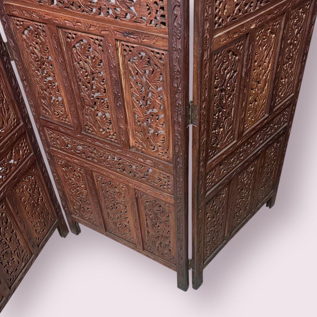 希少】シーシャムウッド パーテーション 衝立 4連 アンティーク