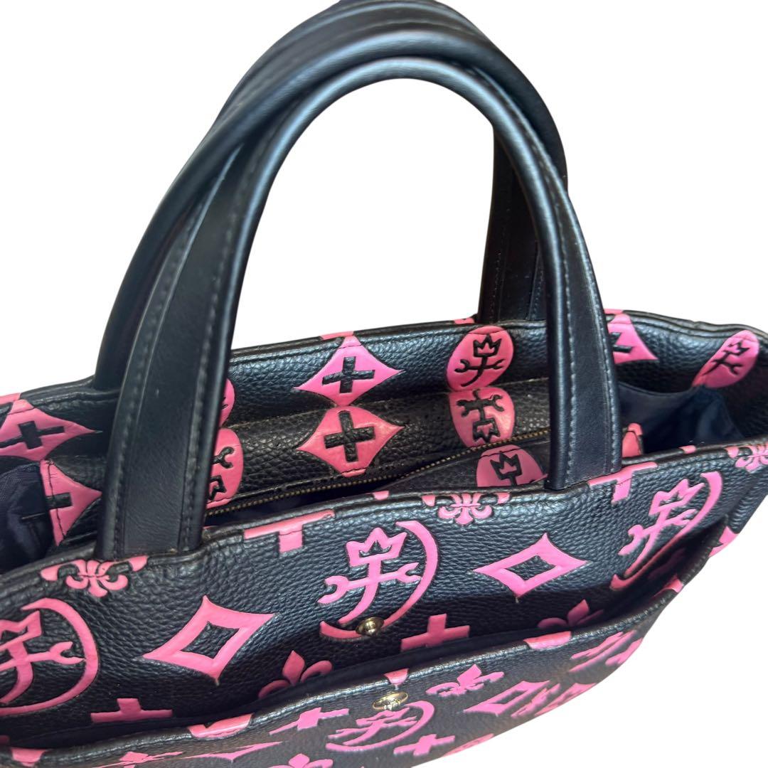 カステルバジャック　クレア　ミニトート　ハンドバッグ　ブラック　ピンク　レザー