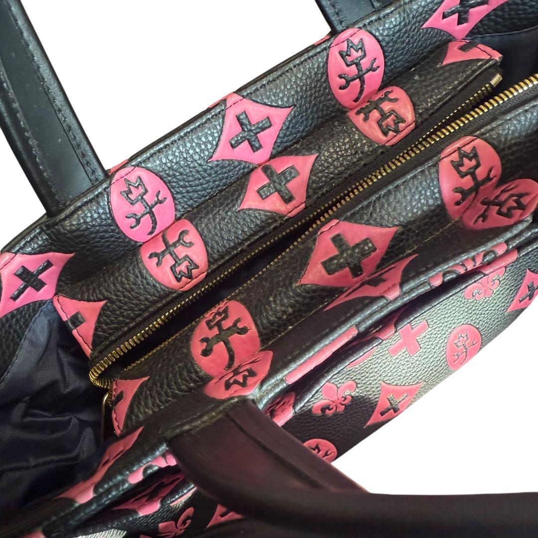 カステルバジャック　クレア　ミニトート　ハンドバッグ　ブラック　ピンク　レザー