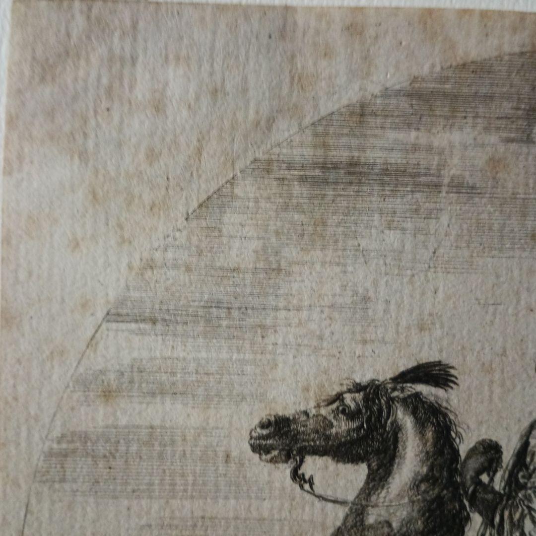 額装品 1640年頃 ステファノ・デラ・ベッラ 騎乗の戦士 稀少作品