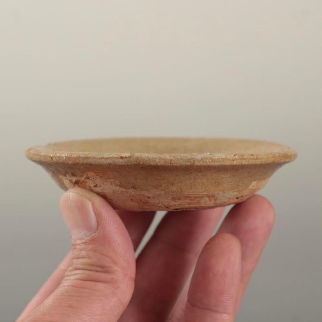 黄瀬戸 灰釉 平盃 桃山〜江戸初期 盃 平杯 酒器 古美術 古道具アンティーク