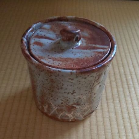 A 29 茶道 水指 鼠志野・加藤鐐作 ( 未使用品 )