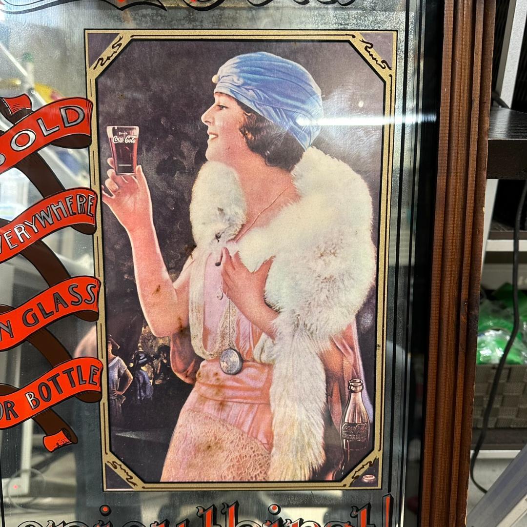 希少 コカ・コーラ ヴィンテージ パブミラー Coca Cola 縦型