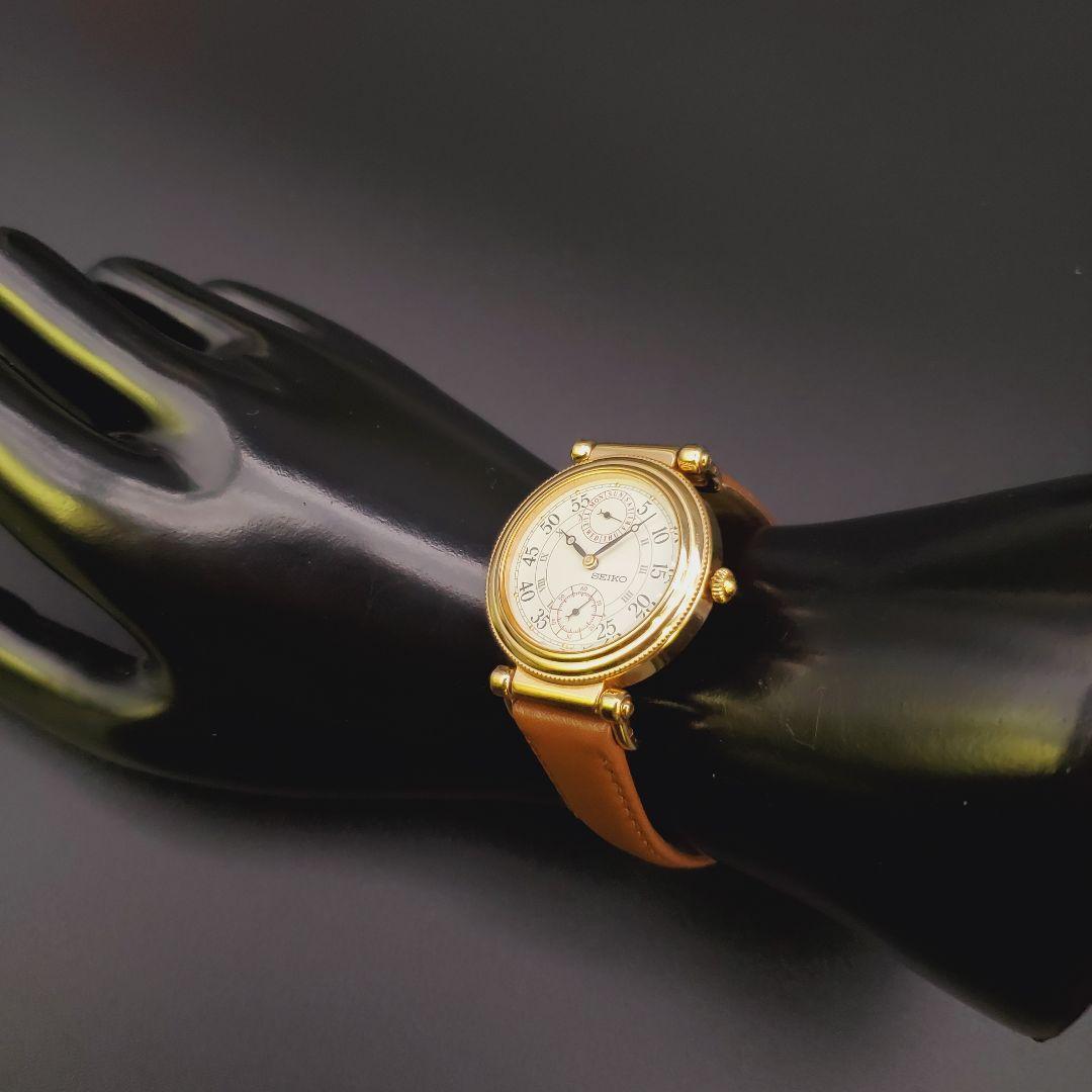 美品 希少 新品電池 稼働品 セイコー ヴィンテージ ゴールド スモセコ 曜日