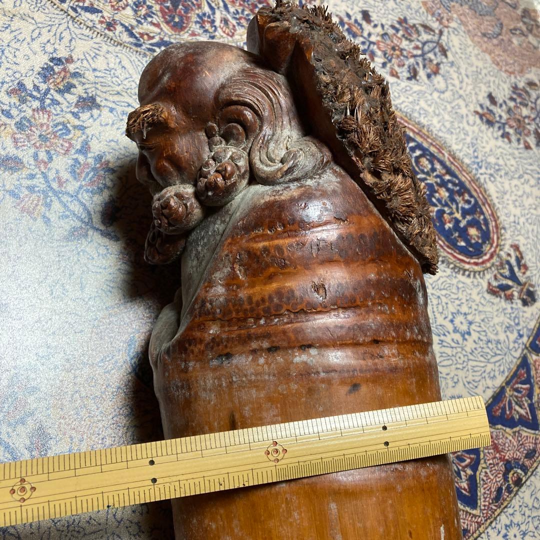 達磨 竹彫刻（H3）【kurokunn】