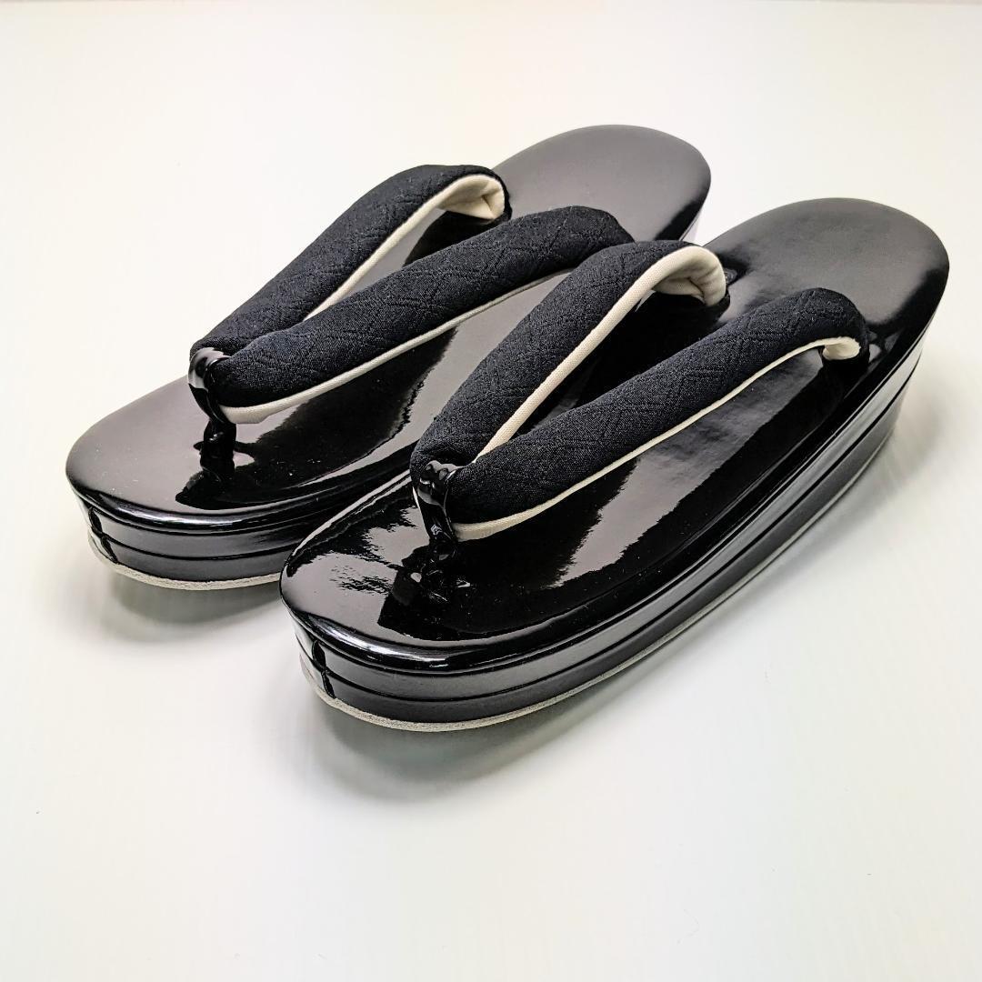 和装 草履バッグセット キルト 無地 フリーサイズ 黒 ブラック u96