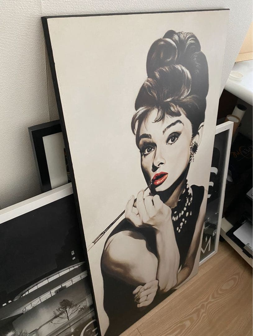 オードリー・ヘプバーン イラスト 大判 woodprint ドリーイラスト
