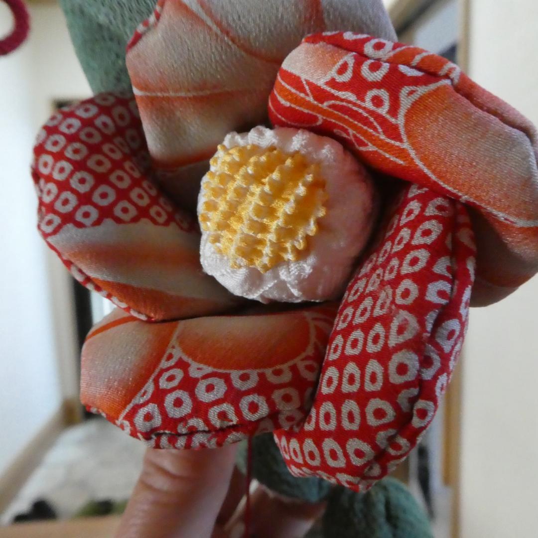 古布　正絹　吊るし雛　錦紗縮緬　アンティーク　疋田模様　さげもん　鬼しぼ