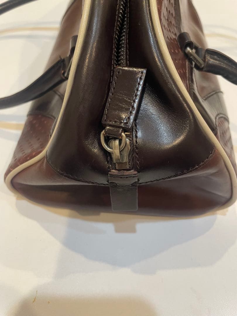 【美品-希少】プラダ PRADA ハンドバッグ ボーリングバッグ レザー