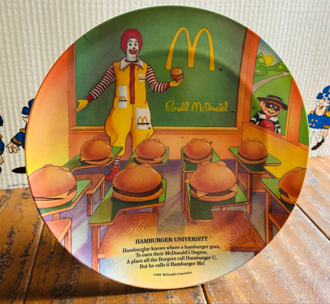 80' McDonald's Plastic Plate×4 マクドナルド絵皿