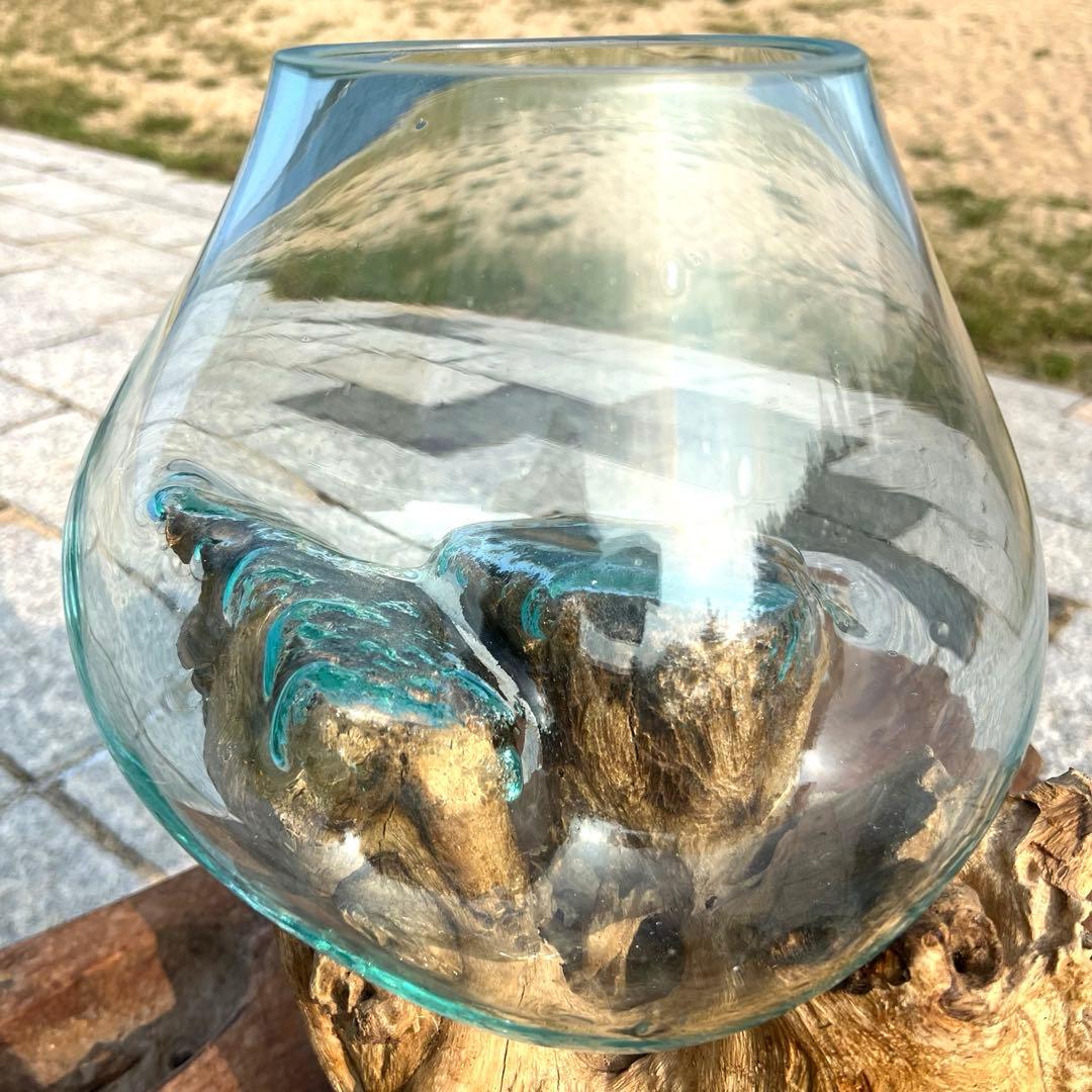 流木ガラスオブジェ特大G 花瓶 金魚鉢 テラリウム フラワーポット 水槽