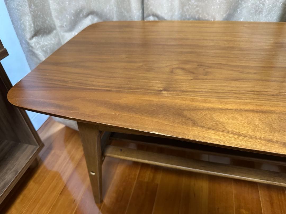 ウッド長方形テーブル 下棚付き