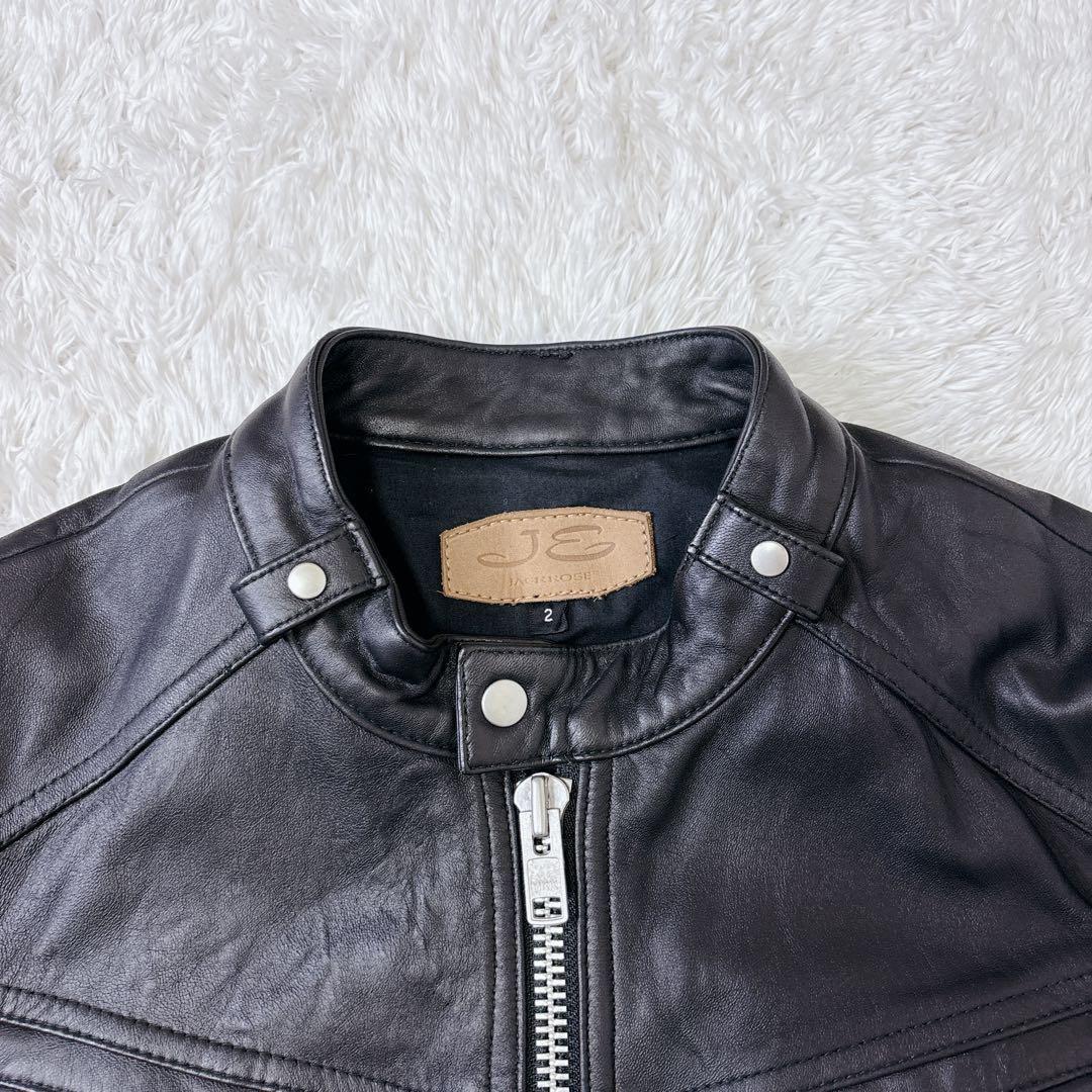 美品 ジャックローズ シングルライダースジャケット ラムレザー ベルト