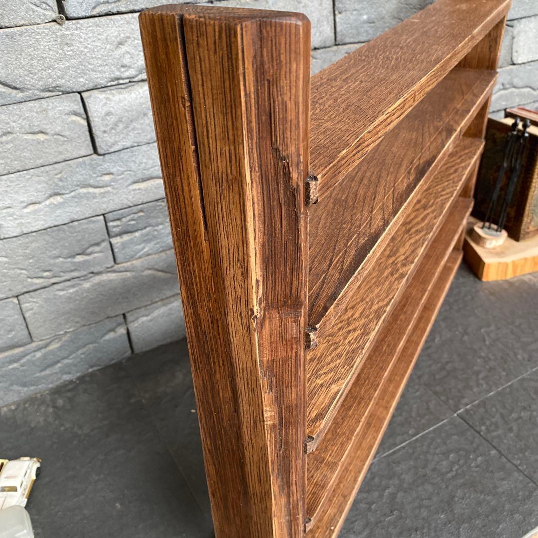 男前木製オープンシェルフ 手作り飾り棚 ホワイトオーク無垢材 - 棚