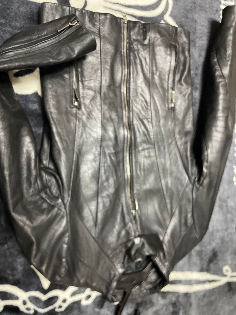 O445 Aviatrix 本革 9P ギミック レザージャケット 短丈 M 黒