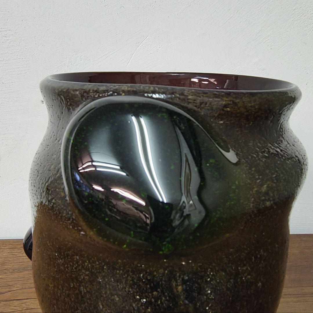 稲嶺盛吉】泡ガラス 花器 ワインクーラー 大作