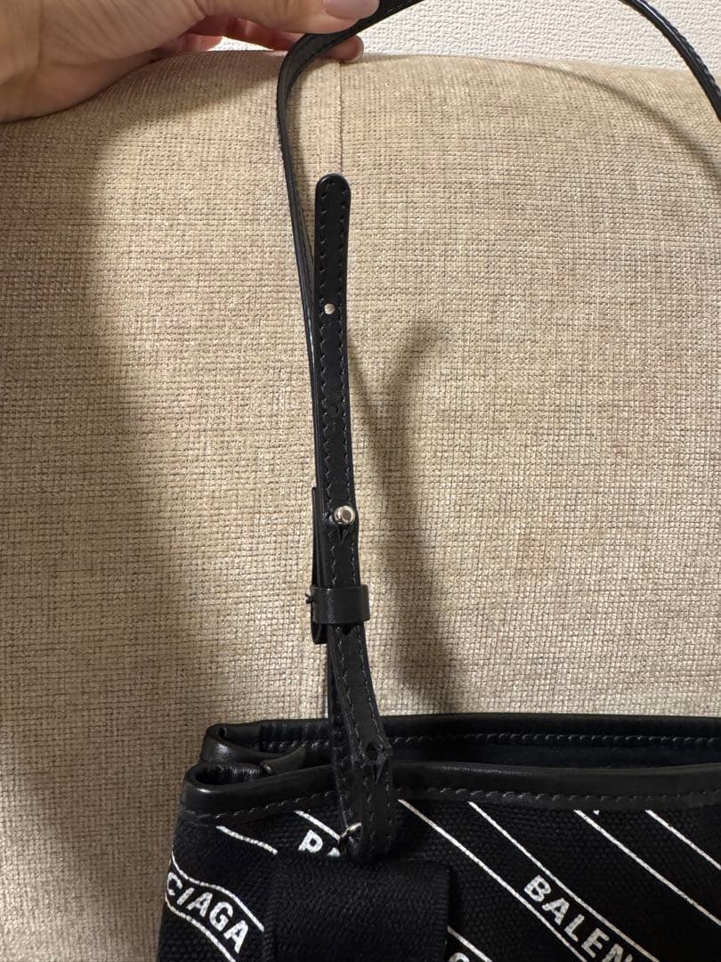 BALENCIAGA バレンシアガ ロゴ総柄 ミニトートバッグ ブラック