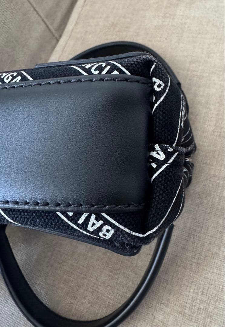 BALENCIAGA バレンシアガ ロゴ総柄 ミニトートバッグ ブラック