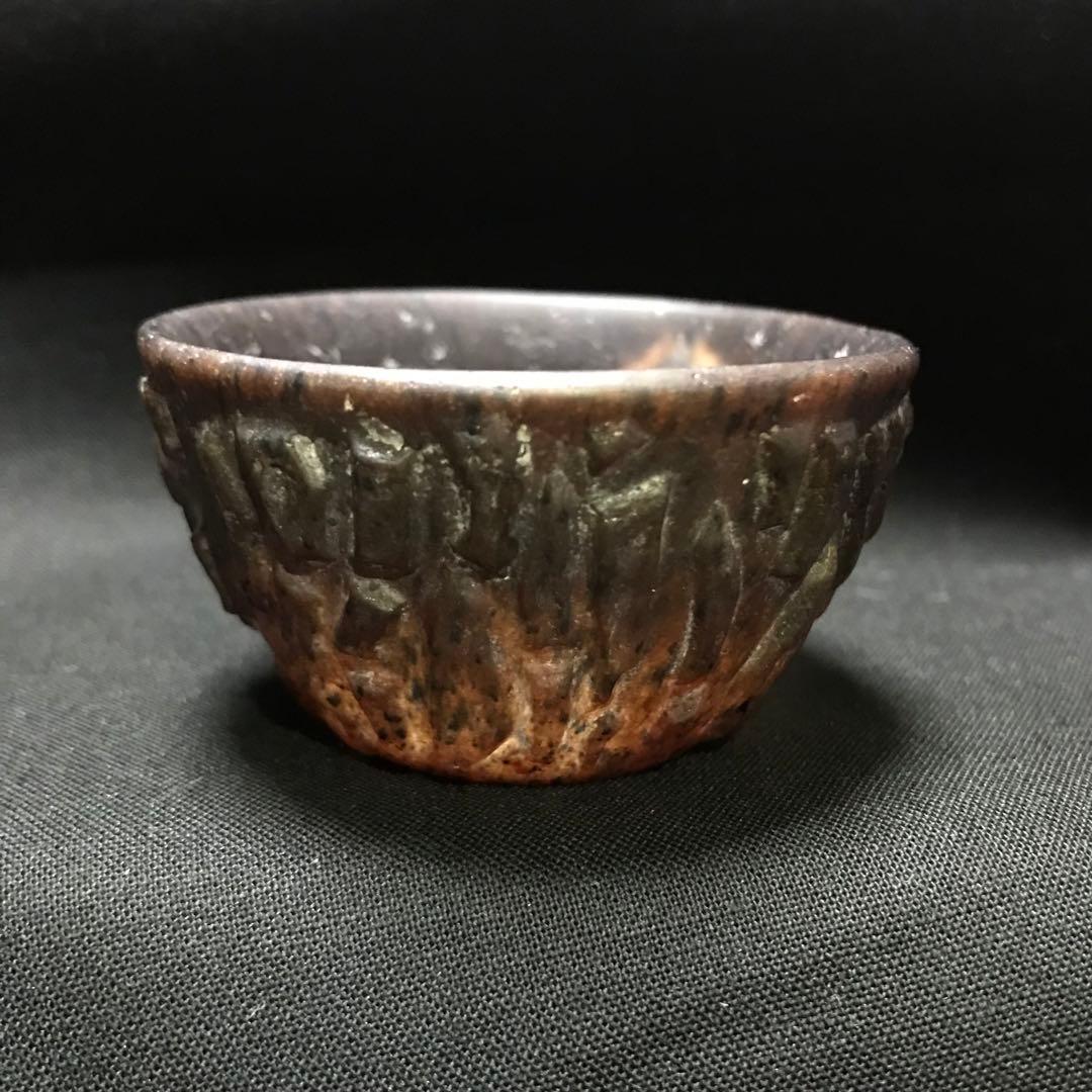 ガラス作家 佐伯泰典作 光るきのこぐい呑 パートドヴェール技法