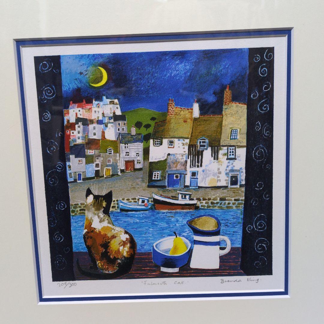 ブレンダ キング　保証書付　リトグラフ　フォルマスキャット　額入り