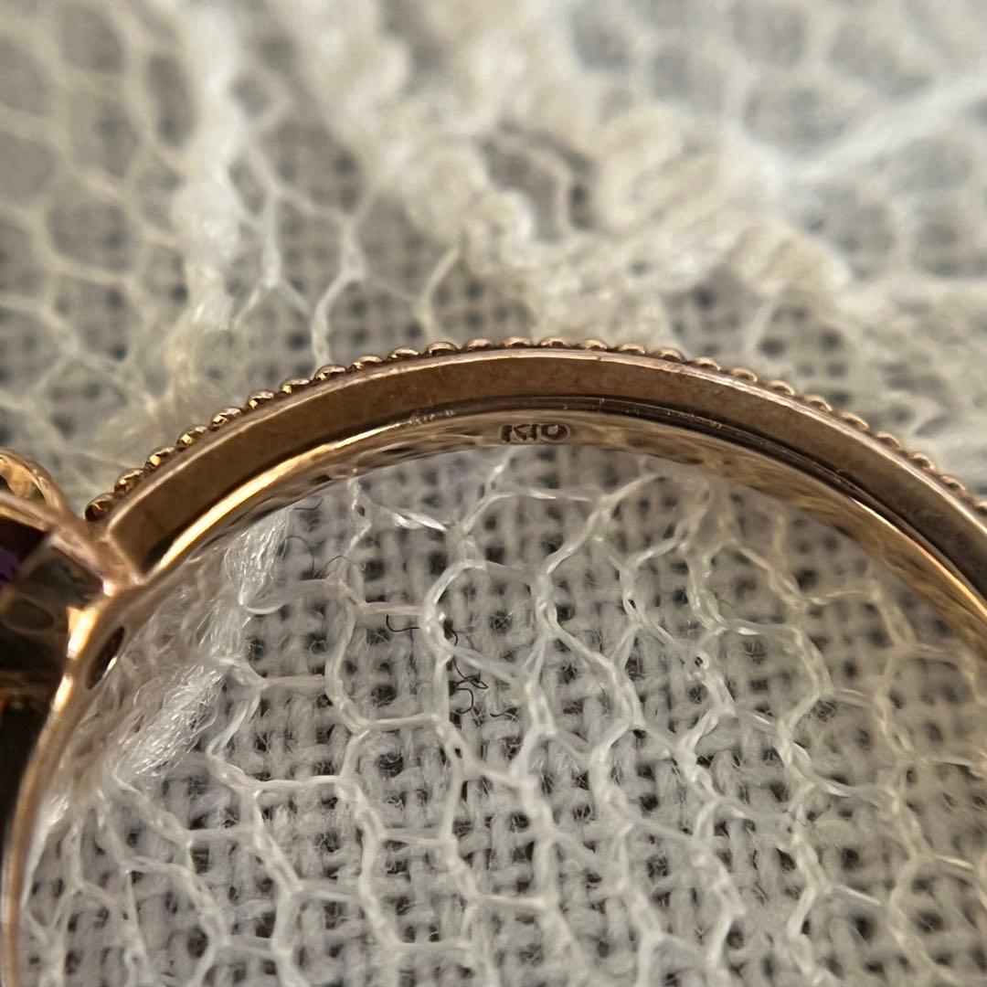 アガット　アメシスト　ピンキーリング　3号