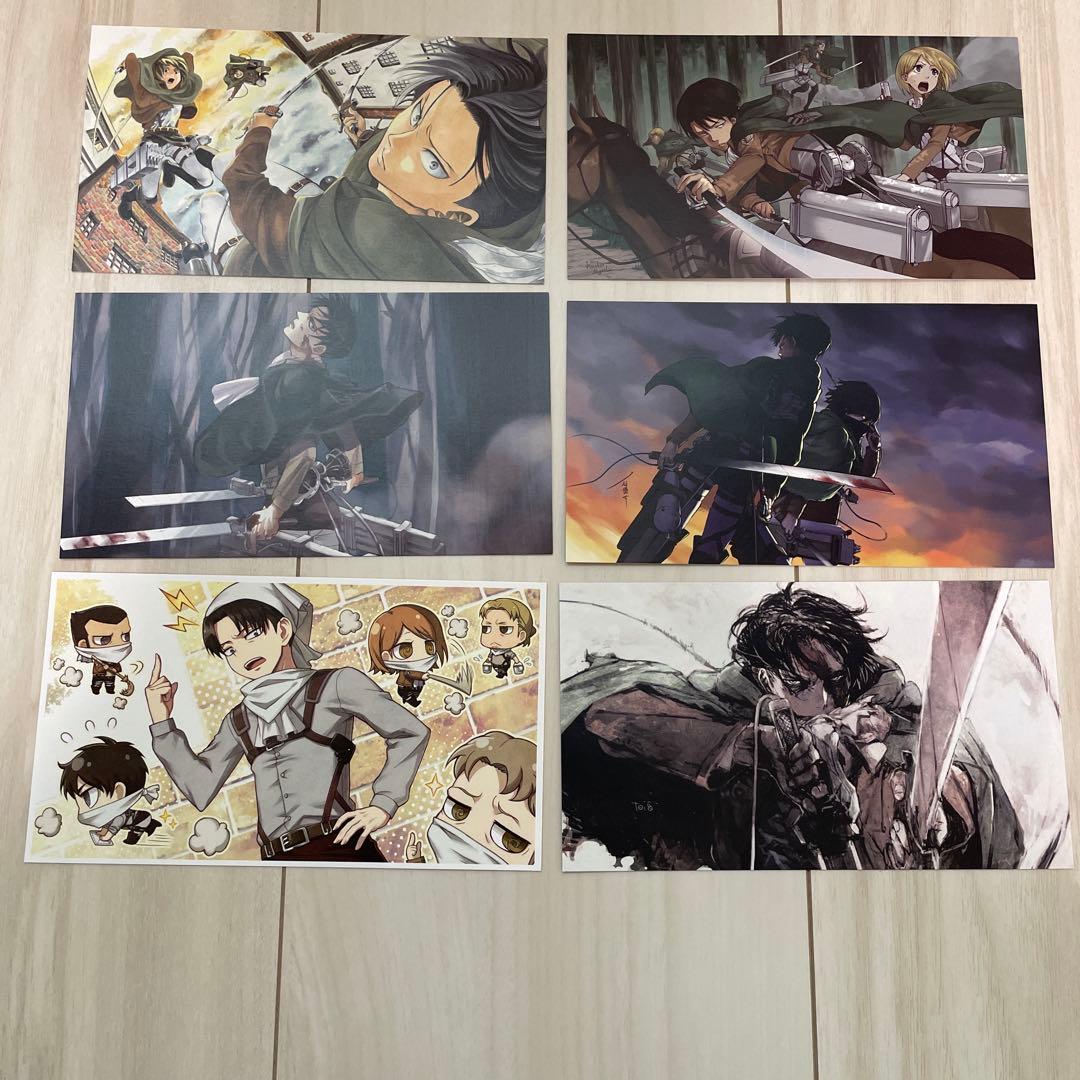 進撃の巨人 DVD 特典 ポストカード イラストカード 6枚セット リヴァイ