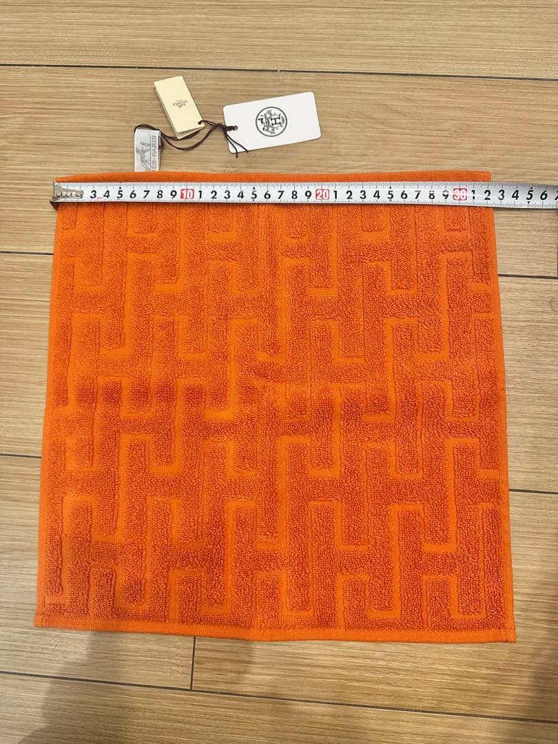 HERMES オレンジ タオルハンカチ ギフトボックス付き エルメス