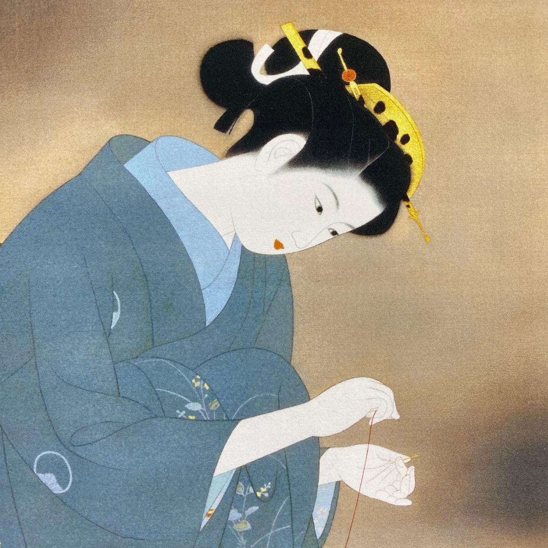 美品 掛け軸 伊東深水筆「銀河祭り」七夕図 美人画 名画