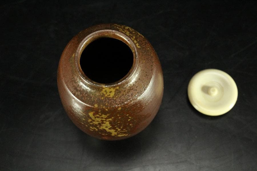 茶道具 備前 肩衝 茶入 共箱(K-LC665)