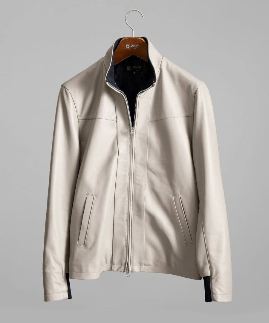 ユナイテッドアローズ ラムレザー ライダースジャケット L 短丈 リブ