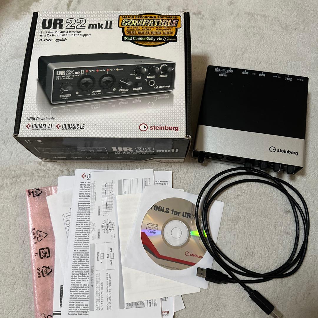 オーディオインターフェースSteinberg (UR22 mkII) Steinberg Steinberg UR22C GN/グリーン＆ブラック 2X2 USB3.0 AUDIO