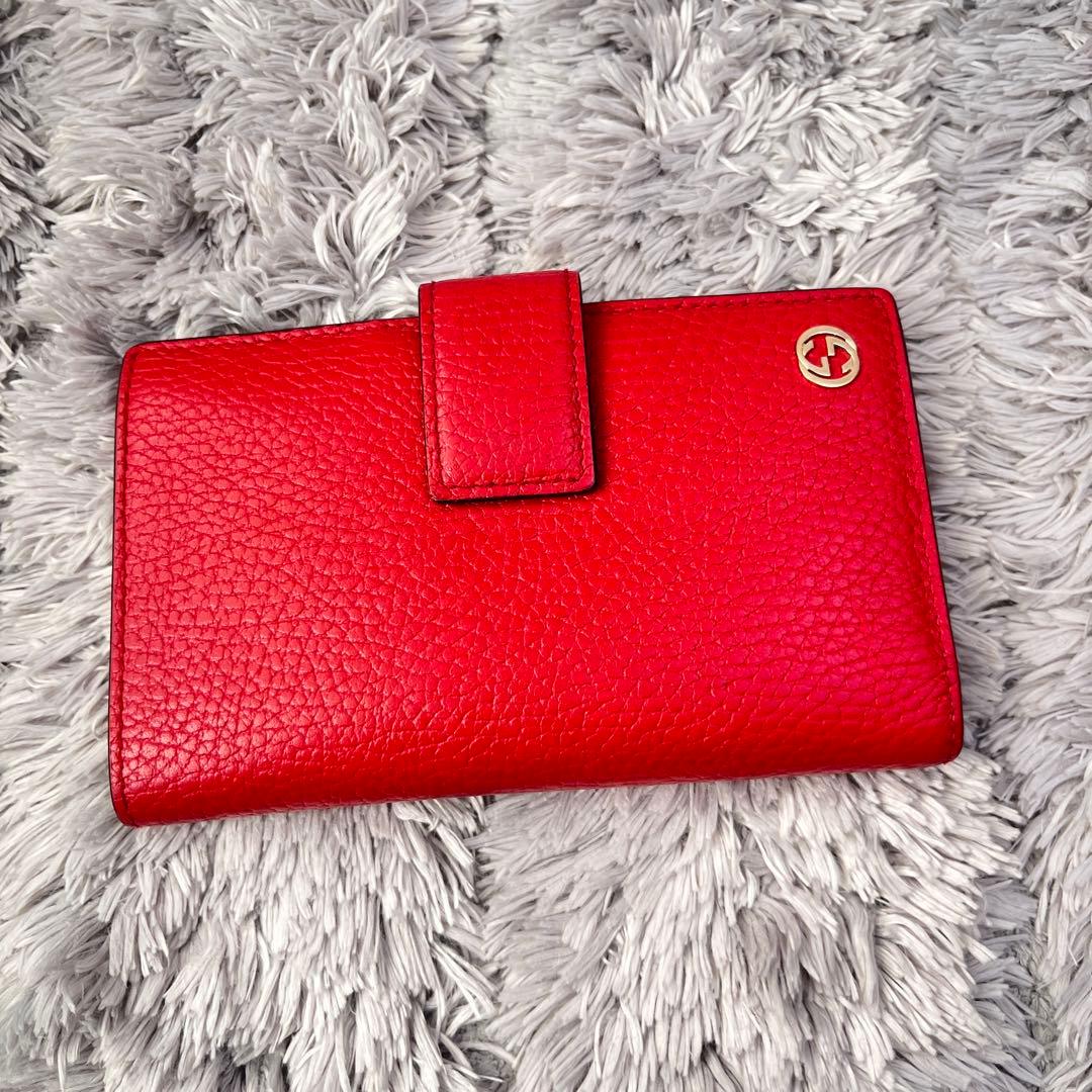 極美品✨GUCCI 折り財布　札入れ　カードケース　インターロッキング　シボ革
