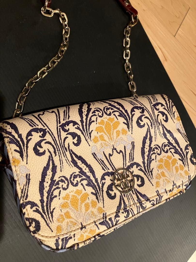 ＊トリーバーチ Tory Burch 花柄チェーン付ショルダーバッグ＊