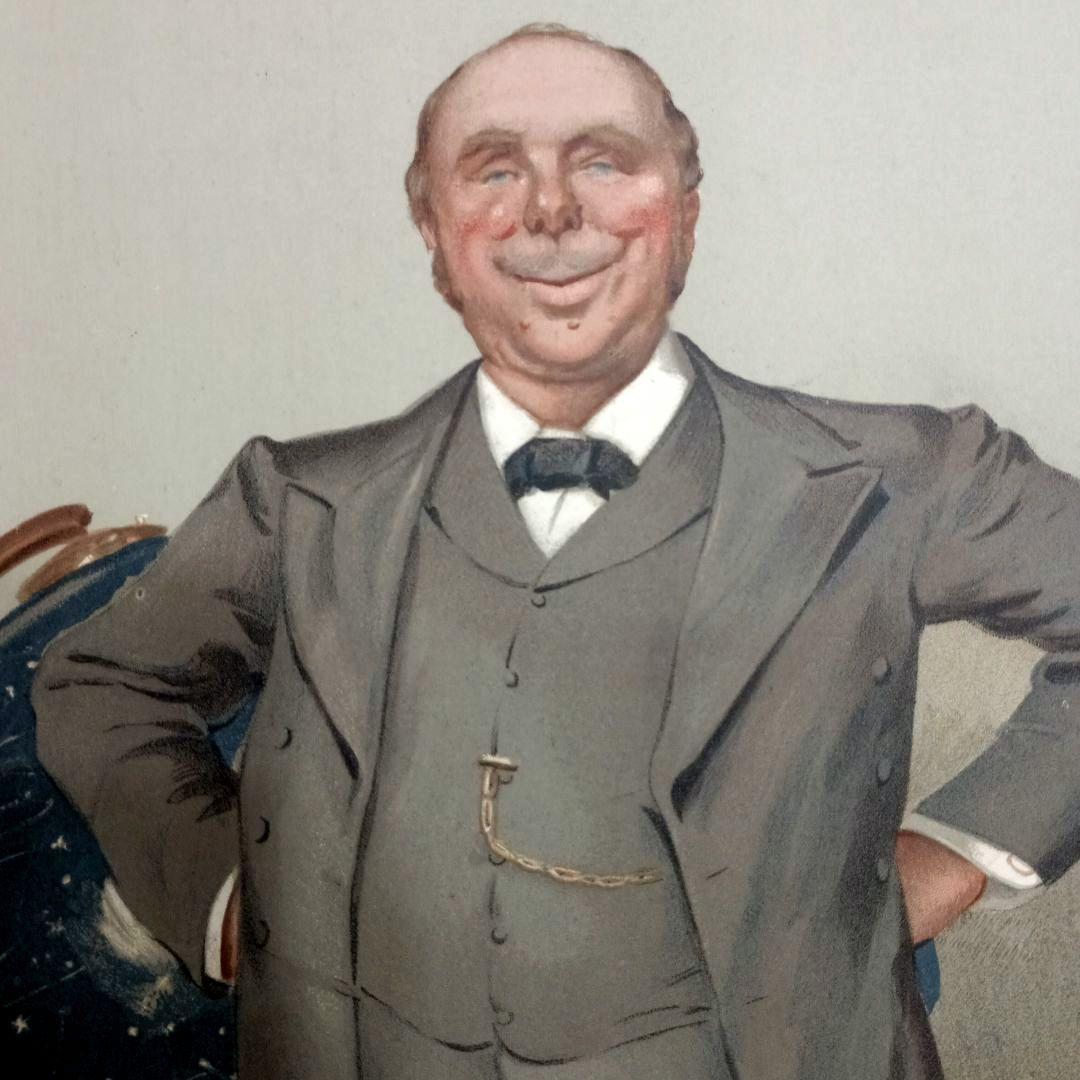 額装品 クロモリトグラフ VANITY FAIR 1905年「天文学者」レア作品