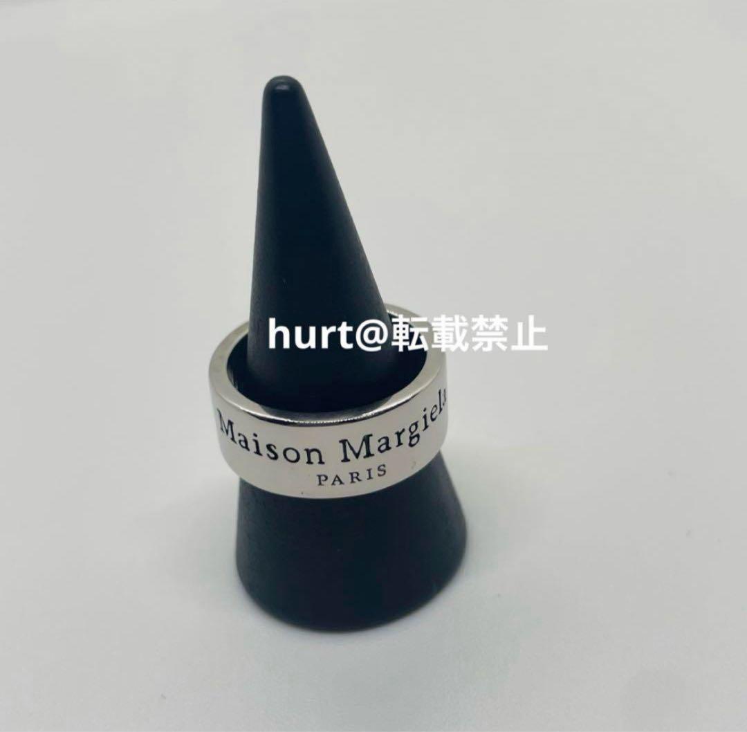 【新品外箱あり】メゾンマルジェラ ワイド ロゴ リング 19号相当 幅8mm